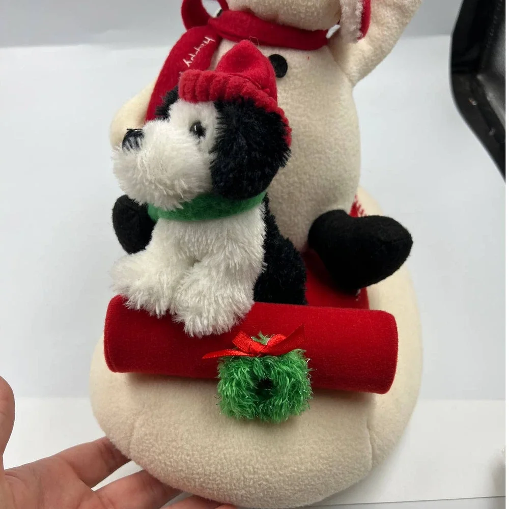 Vintage Hallmark Jingle‎ Pals Snowman Sled Dog & Penguin TESETD Working 7197